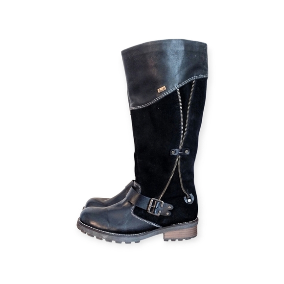 Rieker Shoes - Rieker Women's Black Knee-High Boots Size 37